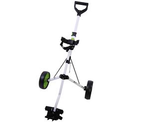 Ram Golf 2 Wheel Folding Steel Pull Buggy / Cart / Trolley - White
