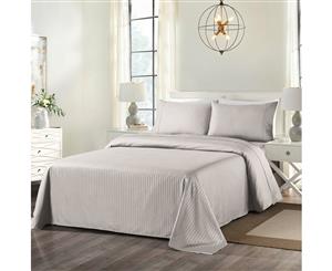Royal Comfort Cooling Bamboo Blend Sheet Set Striped 1000 Thread Count Pure Soft - King - Silver Grey