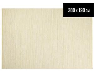 Rug Culture 280x190cm Felted Large Scandi Rug - Yellow/White
