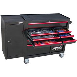 SP Tools Custom Series 236 Piece Black/Red 11 Drawer Tool Trolley Roller Cabinet Kit SP50628