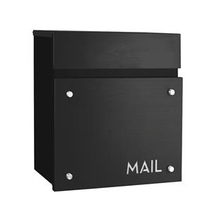 Sandleford Black Montreal Stainless Steel Wall Mount Letterbox