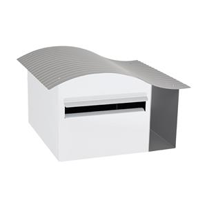 Sandleford White And Grey Epic Post Mount Letterbox