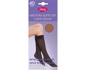 Silky Womens/Ladies Support Flight Socks (1 Pair) (Mink) - LW179