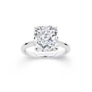 Silver Cushion CZ Solitaire Ring