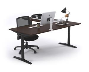 Sit-Stand Range - Electric Corner Standing Desk Black Frame Left or Right Side Return [1800L x 1550W] - wenge none