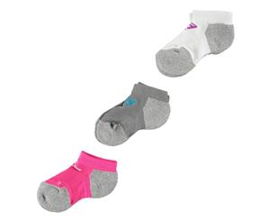 Skechers Girls 3 Pack Low Cut Socks - Pink Multi