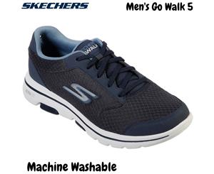 Skechers Men's Go Walk 5 Sneakers Machine Washable Lace Up Shoes - Navy - Navy