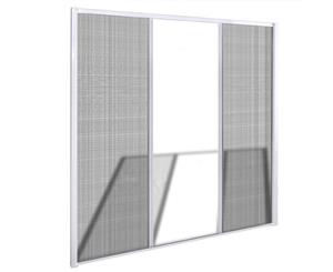 Sliding Insect Screen for Double Doors 215x215cm White Mosquitoes Mesh