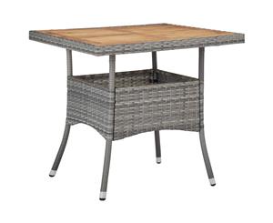 Solid Acacia Wood Poly Rattan Outdoor Dining Table Bistro Table 2 color - Grey