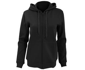 Sols Womens/Ladies Seven Full Zip Hooded Sweatshirt / Hoodie (Black) - PC341