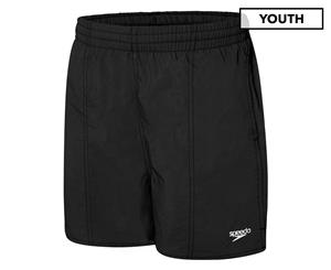 Speedo Youth Boys' Solid Leisure Short Board Shorts - Black