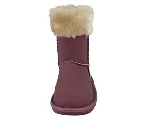 Spot On Girls Faux Fur Trim Casual Boots (Purple) - KM706
