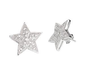 Sterling 925 Silver Earrings - STAR 19mm - Silver