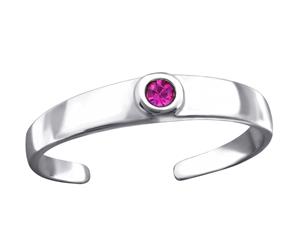 Sterling Silver Fuchsia Round Toe Ring