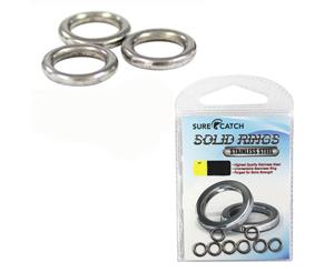 Surecatch S/S Solid Rings 300lb/136Kg 8 Per Pack For Fishing Lures