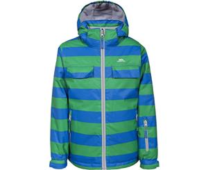Trespass Boys Motley Waterproof Windproof Padded Shell Ski Jacket Coat - Blue / Clover