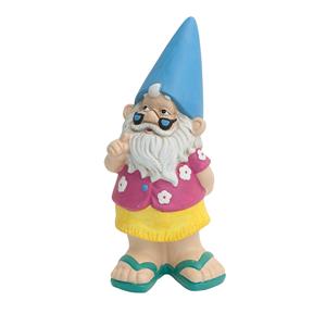 Tuscan Path 31cm Yellow and Pink Beach Gnome Garden Statue