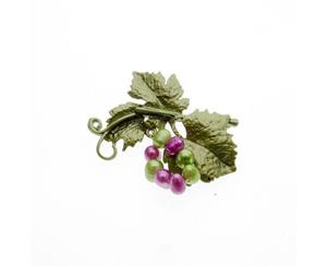 Vintage Green Grape Natural Pearl Brooches Pin