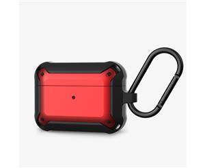 WIWU APC004 Airpods Pro Case TPU+PC Waterproof Protective Cover Case for Apple Airpods Pro-Black&red