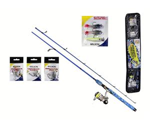 Wilson Rigged 'N Ready 7ft Soft Plastics Combo with Braid-Rigs and Lures [Length/Rating 7ft/6-10lb]