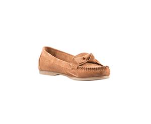 Womens Wide Fit Bowley Court Flat Ginger
