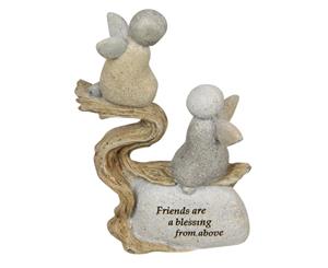 1pce 2 Friends Blessing 10cm Concrete Family Inspirational on Branch Gift