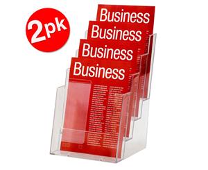 2PK Esselte 4 Tier A5 Brochure Holder Catalogue/Pamphlet/Flyer Display Stand
