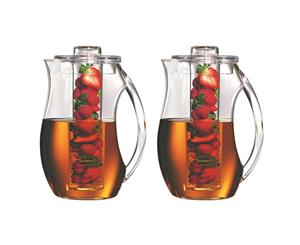 2PK Serroni Fresco 2.8L Fruit Infusion Pitcher Glass Juice Water Container Jug
