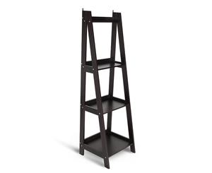 4 Tier Ladder Shelf Brown Display Rack Stand Book Organsier Bookshelf Shelving Unit