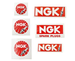 6 Pack NGK Spark Plug Adhesive Stickers