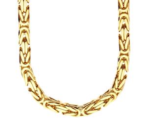 925 Sterling Silver Bling Chain - BYZANTINE 8x8mm gold