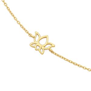9ct Gold 19cm Lotus Flower Bracelet