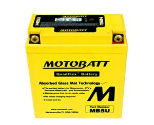 AGM Motobatt Qyad Flex Battery Absorbed Glass Mat Technology MB5U 12V