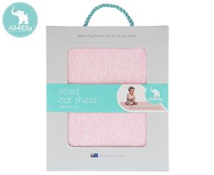 All4Ella Fitted Cot Sheet - Marle Pink