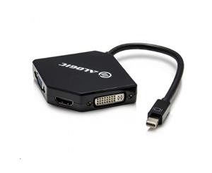 Alogic 3-in-1 Adapter Mini DisplayPort Male to HDMI Female DVI Female & VGA Female 25cm - Black