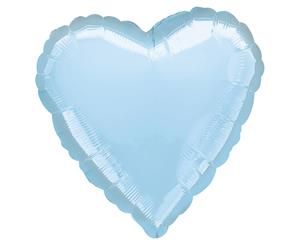 Amscan 18 Inch Plain Heart Shaped Foil Balloon (Pastel Blue) - SG3945