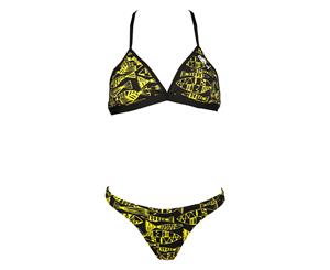 Arena Women's Fisk Two Piece Swimsuit - Black/Yellow Star
