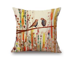 Art Bird Painting on Animal Cotton & linen Pillow Cover 88430
