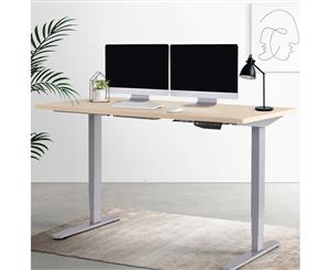 Artiss Standing Desk Sit Stand Table Height Adjustable Electric Motorised Dual Motor Frame w/ Wooden Desktop Home Office Laptop Computer Stand Up Riser