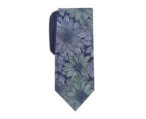 BAR III Blue Amer Floral Patterned Print Men's Knit Woven Necktie