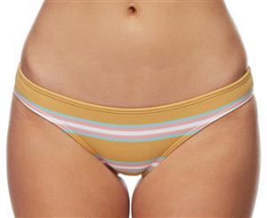 Billabong Women's Swells Up Stripe Lowrider Bikini Bottom - Antique Gold