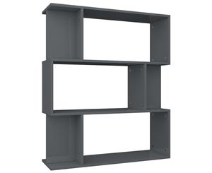 Book Cabinet/Room Divider High Gloss Grey Chipboard Living Room Rack