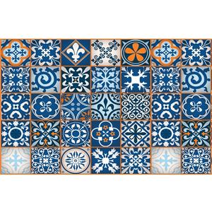 Boyle 1.5m x 45cm Self Adhesive Film - Moroccan Blue Tiles