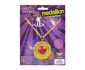 Bristol Novelty Disco Fever Medallion (Gold/Red) - BN356