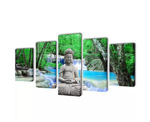 Buddha Canvas Prints Framed Wall Art Decor Painting Home Office 5 Panels Set