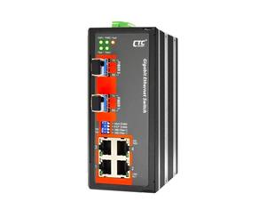 CTC UNION Non-Managed GE switch 4-port 10/100/1000Base-T Plus 2-port 100/1000Base-X SFP minus 10 to 60 C