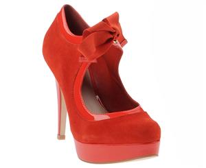 Carvela Women's Lace Up Bootie Heel - Red