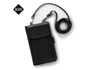 Catzon Multi-function TPU Phone Case Wallet-case Shoulder/Hand/Messager bag -Black