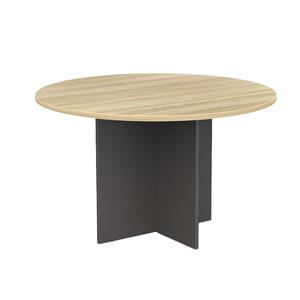 CeVello 1200mm Oak And Charcoal Round Meeting Table