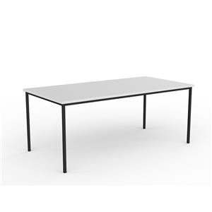 CeVello 1800 x 900mm Black Frame White Top Canteen Table
